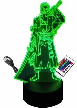 LAMPKA NOCNA 3D LED RORONOA ZORO ONE PIECE ANIME