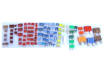 POJISTKA DESKOVÉ MAXI UNI MINI MICRA 5A 15A 20A 30A SADA 100 KUSU