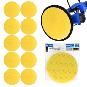 Papier ścierny na dysk - krążek z otworami 225mm P220 /żyrafa/ 10SZTUK