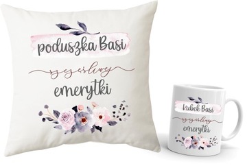 Zestaw poduszka + kubek dla EMERYTKI EMERYTA