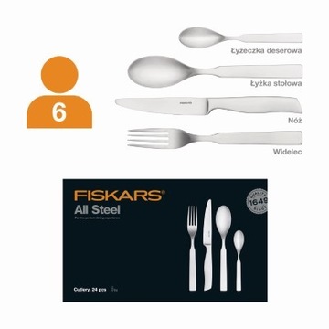 FISKARS Набор столовых приборов из цельнометаллической стали, 16 предметов 1054778