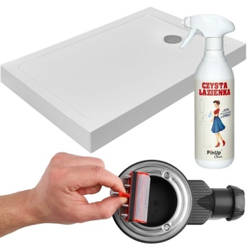 Brodzik 100x80 prysznicowy wysoki prostokątny akrylowy biały Ultra Slim