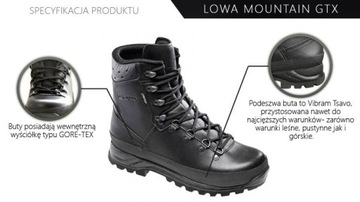 BUTY LOWA MOUNTAIN BOOT 44,5 GTX COMBAT CZARNE