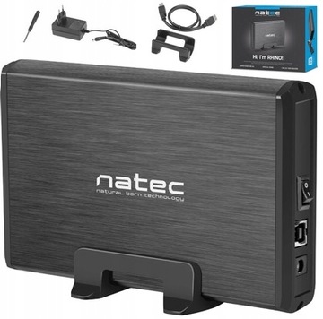 Natec Rhino SATA 3,5-дюймовый внешний диск USB 3.0 в алюминиевом корпусе
