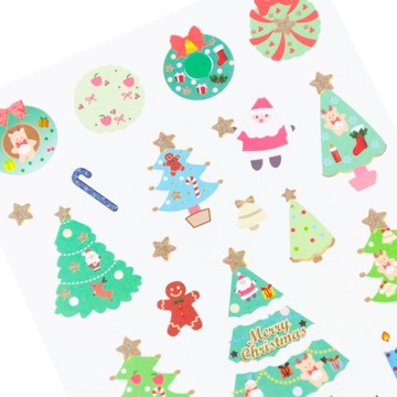 NAKLEJKI ŚWIĄTECZNE BOŻONARODZENIOWE WZORY CHOINKA MIKOŁAJ BAŁWANEK na okno