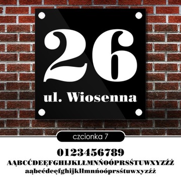 Tablica adresowa adres 3D numer na dom 25x25 czarna - szkło akrylowe