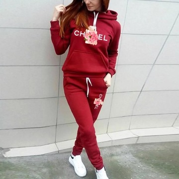 New Autumn Winter Cotton Tracksuit Women 2 Pieces