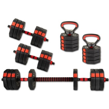 HANTLA KOMPOZYTOWA SZTANGA KETTLEBELL 4W1 DO ĆWICZEŃ 20KG ENERO FIT