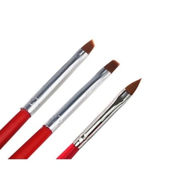 Zestaw 3 szt. pędzelki do żelu akrylu RED