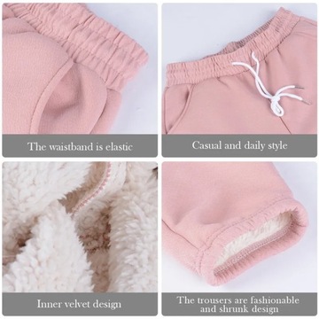 Women Winter Thicken Fleece Pants Stretch Lace-Up