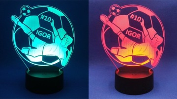 3D СВЕТОДИОДНЫЙ НОЧНИК ФУТБОЛИСТА С ИМЯ НОМЕРОМ ПОДАРОК ​​ДЛЯ ФУТБОЛЬНОГО ФАНАТЕЛЯ