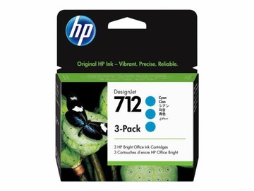 Tusz Hp 712 Cyan 3ED77A Trzypak 3x29 ml ORYGINAŁ