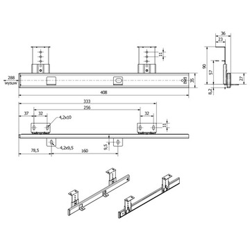Полка + направляющие под столом для встроенной клавиатуры 70x41 *ВЫБОР ЦВЕТА*