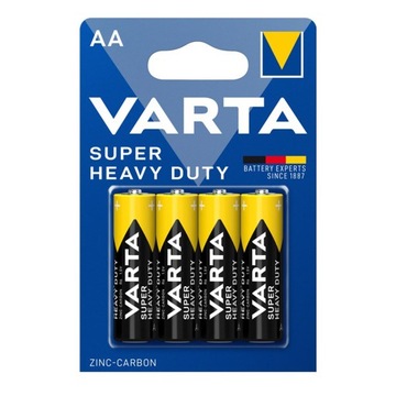 Potężne Baterie Cynkowo-Węglowe VARTA Super Heavy Duty LR06 AA 1,5V 4szt