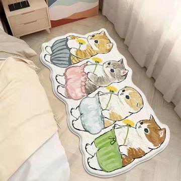 Коврик в форме мультяшной кошки, напольный коврик