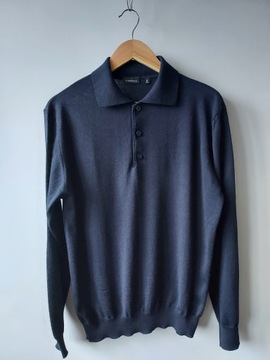 C.COMBERTI sweter z kołnierzykiem 50% wełna M