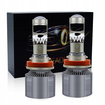 SOCZEWKA H11 BI LED PROJEKTOR BILED H8 H9 6000K 2x