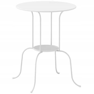 IKEA LINDVED Stolik metalowy biały 50x68 cm okrągły kawowy do salonu nocny