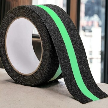TAŚMA ANTYPOŚLIZGOWA PREMIUM TLENEK GLINU 50mm 3m fluorescencyjna z paskiem