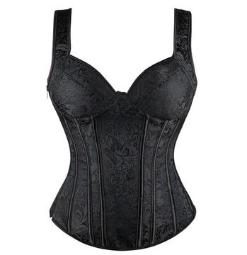 Elegancki gorset wyszczuplający modelujący gotycki zamek stringi, 7XL