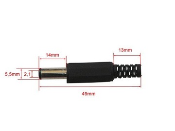 Вилка постоянного тока 2,1/5,5/14 оп/10