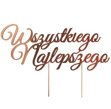 TOPPER piker dekoracja tort ROSE GOLD różowe złoto