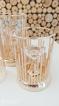 Świeczniki Lampiony / Zestaw 2 świeczników Gold