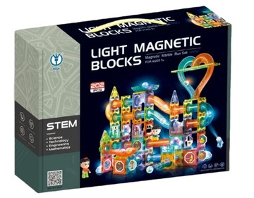 СВЕТЯЩИЕСЯ МАГНИТНЫЕ БЛОКИ НАБОР СВЕТЯЩИХСЯ МАГНИТНЫХ ДОРОЖКИ XXL 202 шт.