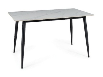 Stół ceramiczny efekt marmuru RION 130x70 biały