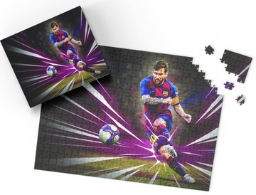 PUZZLE - PIŁKA MESSI PIŁKARZ - PREZENT NA ŚWIĘTA WZORY - 35el + PUDEŁKO