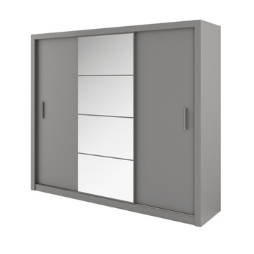 Trzydrzwiowa szafa przesuwna IDEA 250 x 215 x 60cm SZARY