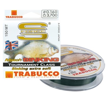 ŻYŁKA TRABUCCO S-FORCE MATCH TONĄCA 0,16 MM 150