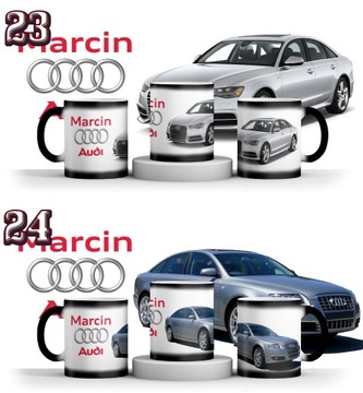 ВОЛШЕБНАЯ КРУЖКА AUDI + ИМЯ + КАРТОН