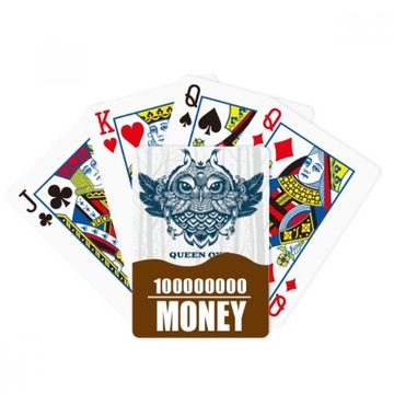 poker Karta Sowa Królowa Zabawna gry do gra Deco