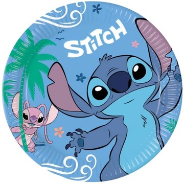 TALERZYKI PAPIEROWE niebieskie STITCH ANGEL Disney Lilo talerze STICH 8 szt