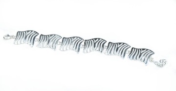 SREBRNA BRANSOLETKA WZÓR ZEBRA .Pr.925!