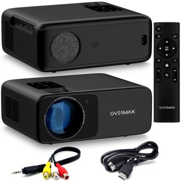 ПРОЕКТОР Мультимедийный проектор Overmax FullHD 1080p 200 дюймов Wi-Fi HDMI + пульт дистанционного управления