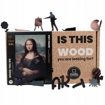 EKO PUZZLE MONA LISA DA VINCI PUZLE DREWNIANE PREZENT XXL 700 elementów