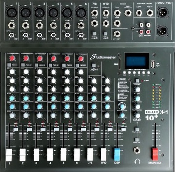 Studiomaster CLUB XS10+ - mikser 6 kanałów mikrof. z kompres. USB bluetooth