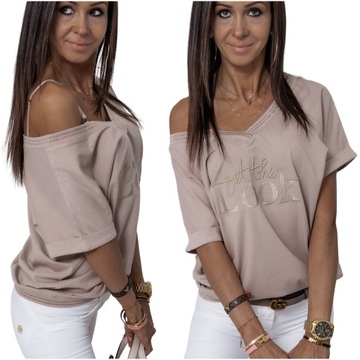 ŚLICZNA WYGODNA BLUZECZKA V-NECK GET THE LOOK! WZ.1