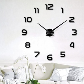 DIY 3D настенные часы черные большие наклейки современные настенные часы Loft XXL