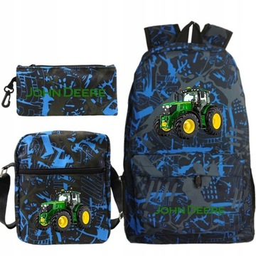 DUŻY ZESTAW PLECAK TORBA PIÓRNIK JOHN DEERE WZORY