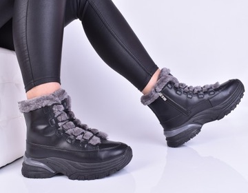 ЖЕНСКИЕ КОЖАНЫЕ СПОРТИВНЫЕ БОТИНКИ ЗИМНЯЯ УТЕПЛЕННАЯ ОБУВЬ НА МЕХЕ