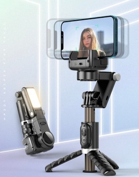 SELFIE STICK STABILIZATOR GIMBAL STATYW ZE ŚWIATŁEM Q18