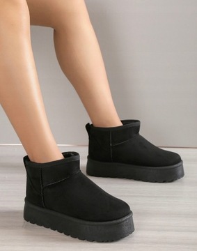 ЧЕРНЫЕ СНЕЖНЫЕ БОТИНКИ ЖЕНСКИЕ НА ПЛАТФОРМЕ EMU MUKLUKI R.41