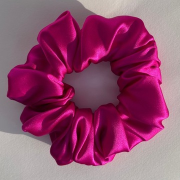 Jedwabna gumka do włosów Scrunchie róż fuchsia