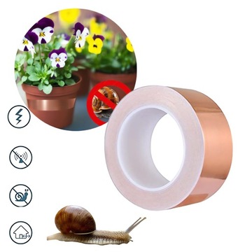 MIEDZIANA FOLIA KLEJĄCA, TAŚMA SAMOPRZYLEPNA, PRZECIW ŚLIMAKOM, 25 M X 50MM