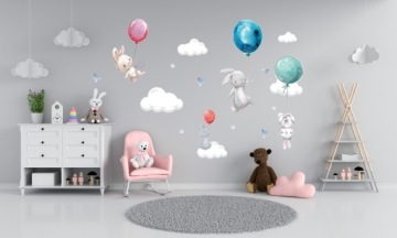 Наклейка на стену из воздушных шаров кролика для детей