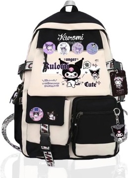 SANRIO KUROMI PLECAK STUDENCKI TORNISTRY AKCESORIA 8SZT DLA KLASY 6