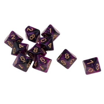 10pcs 16mm D10 for Kids Math Education & Adult Party Games Option 8